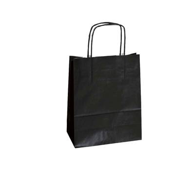 Shopper Twisted maniglie cordino 26 x 11 x 34,5 cm carta kraft nero - 7999