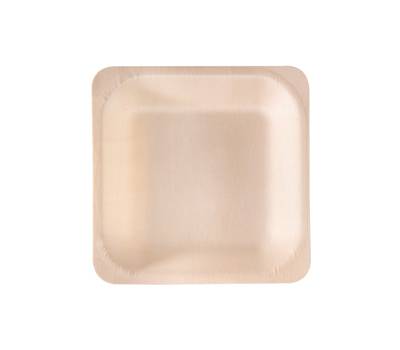 Piatto piano monouso - quadrato - 14,5 x 14,5 cm - legno - colore naturale - conf. 50 pezzi - Signor Bio - WPS001BIO50B - 8055715782491 - DMwebShop