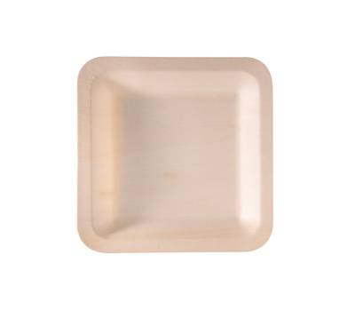 Piatto piano monouso - quadrato - 21,5 x 21,5 cm - legno - colore naturale - conf. 50 pezzi - Signor Bio - WPS002BIO50B - 8055715782507 - DMwebShop