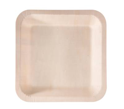 Piatto piano monouso - quadrato - 25 x 25 cm - legno - colore naturale - conf. 50 pezzi - Signor Bio - WPS003BIO50B - 8055715782514 - DMwebShop
