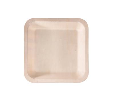 Piatto piano monouso - quadrato - 25 x 25 cm - legno - colore naturale - conf. 50 pezzi - Signor Bio - WPS003BIO50B - 8055715782514 - DMwebShop