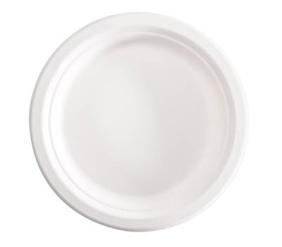 Piatto piano monouso - rotondo - Ø 18 cm - in canna da zucchero - conf. 50 pezzi - Signor Bio - BPC002BIO50F - 8055715784136 - DMwebShop