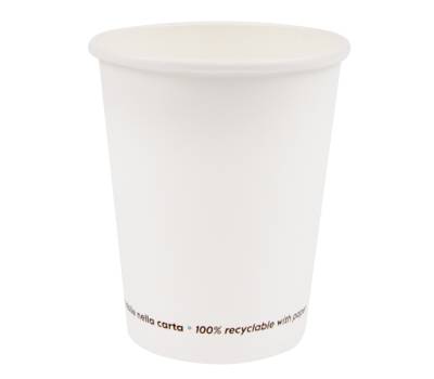 Bicchiere in carta - 250 ml - bianco - conf. 50 pezzi - Signor Bio - PGC003BIO50C - 8055715782668 - DMwebShop