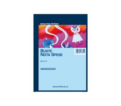 Blocco buste nota spese staccabili 23 x 16 cm confezione 25 buste - 23025