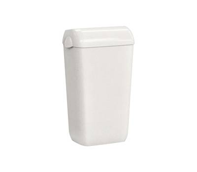 Cestino gettacarte Woodplastic con coperchio 225 x 335 x 545 mm 23 lt bianco - 27483