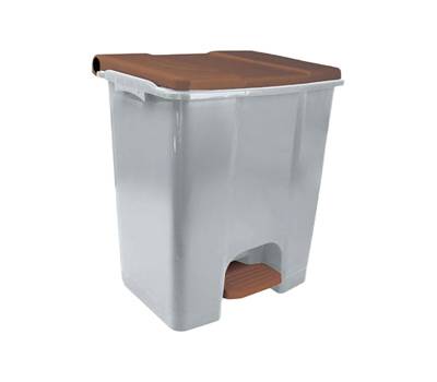 Contenitore mobile Ecoconti a pedale 60 lt plastica riciclata grigio marrone Medial 912679 - 27496