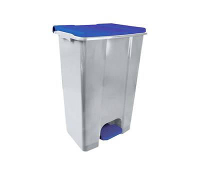 Contenitore mobile Ecoconti a pedale 80 lt plastica riciclata grigio blu - 27485