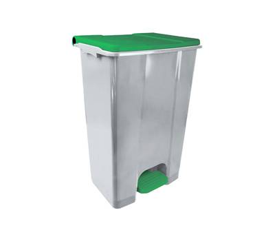 Contenitore mobile Ecoconti a pedale 80 lt plastica riciclata grigio verde - 27494 Contenitore mobile Ecoconti a pedale 80 lt plastica riciclata grigio verde - 27494