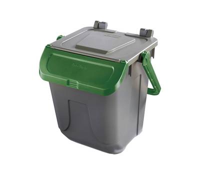 Contenitore portarifiuti Ecology con sportello e maniglione 25 lt grigio verde - 27502 Contenitore portarifiuti Ecology con sportello e maniglione 25 lt grigio verde - 27502