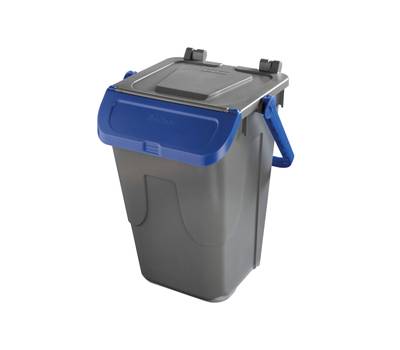 Contenitore portarifiuti Ecology con sportello e maniglione 35 lt grigio blu - 27501 Contenitore portarifiuti Ecology con sportello e maniglione 35 lt grigio blu - 27501