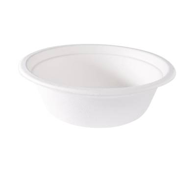 Coppetta monouso per dessert rotondo diametro 13 - 5 cm 390 ml canna da zucchero bianco Signor Bio BBC001BIO50B - 27206