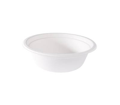 Coppetta monouso per dessert rotondo diametro 13 - 5 cm 390 ml canna da zucchero bianco Signor Bio BBC001BIO50B - 27206