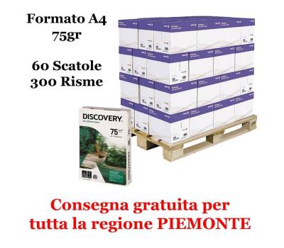Carta Bianca Discovery 75 - A4 - 75 gr - 500 fogli (bancale da 300 risme ) - Discovery - 75A4-bancale300r - 5602024083271 - DMwebShop