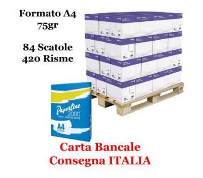 Carta da fotocopie - A4 - 75 gr - 500 fogli - bianca (bancale da 420 risme) Paperline A4 - bancale420r - DMwebShop