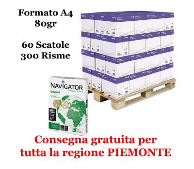 Carta da fotocopie - A4 - 80 gr - 500 fogli - bianca (bancale da 300 risme Piemonte) - Navigator - Universal 5602024006102 bancale300r - 5602024006102 - DMwebShop