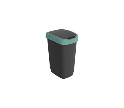 Pattumiera con coperchio basculante 25 lt 33,3 x 25,2 x 47,6 cm PPL nero verde scuro - 27511