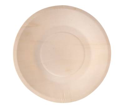 Piatto piano monouso rotondo diametro 21 - 5 cm legno colore naturale Signor Bio WPC001BIO50B - 27210