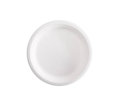 Piatto piano monouso rotondo diametro 23 cm canna da zucchero bianco Signor Bio BPC003BIO50F - 27215 Piatto piano monouso rotondo diametro 23 cm canna da zucchero bianco Signor Bio BPC003BIO50F - 27215