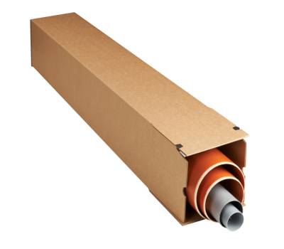 Scatola a tubo Square Box chiusura strip 10,5 x 10,5 x 43,5 cm avana - 27409