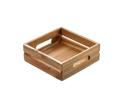 Cassetta per alimenti - 20 x 20 x 7 cm - legno di acacia - Leone - S5003 - 8024112632012 - DMwebShop