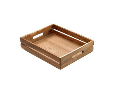 Cassetta per alimenti - 32,5 x 26,5 x 7 cm - legno di acacia - Leone - S5004 - 8024112632029 - DMwebShop