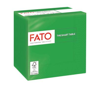 Tovagliolo - carta - 24 x 24 cm - 2 veli - verde smeraldo - conf. 100 pezzi - Fato - 82223003 - 8000664523084 - DMwebShop