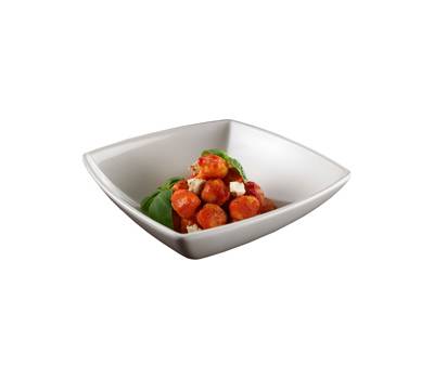 Ciotola quadrata - 21 x 21 x 7 cm - melamina - bianca - Leone - T8129 - 8024112005168 - DMwebShop