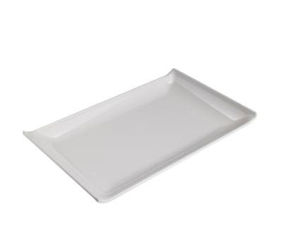 Piatto rettangolare - 28,6 x 18 x 2,8 cm - melamina - bianco - Leone - T8158 - 8024112005960 - DMwebShop