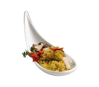 Ciotola a cucchiaio fingerfood - 14,5 x 4,5 x 1,5 cm - melamina - bianco - Leone - T8166 - 8024112006189 - DMwebShop