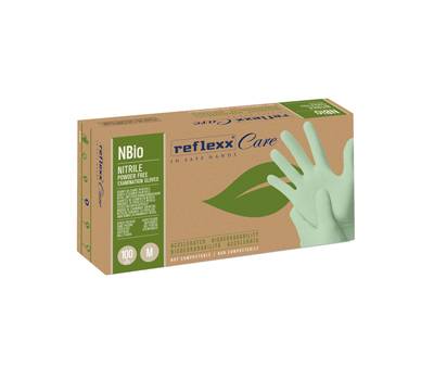 Guanti in Nitrile Bio - taglia M - Verde Pastello - conf. 100 pezzi - Reflexx - NBio/M(8) - 8032891630228 - DMwebShop