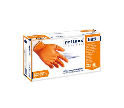 Guanti in nitrile N85 - ultra resistenti - tg XXL - arancione - conf. 50 pezzi - Reflexx - N85/XXL(11) - 8032891633854 - DMwebShop