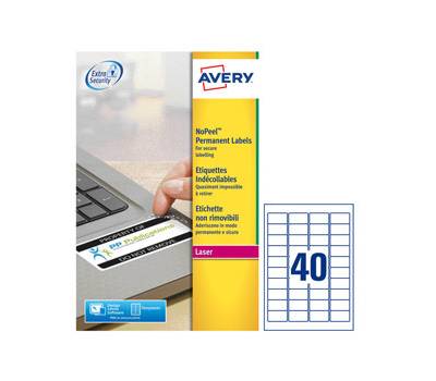 Etichetta in poliestere adesivo L6145 - 45,7 x 25,4 mm - 40 etic. per foglio - bianco - conf. 20 fogli A4 - Avery - L6145-20 - 4004182059838 - DMwebShop