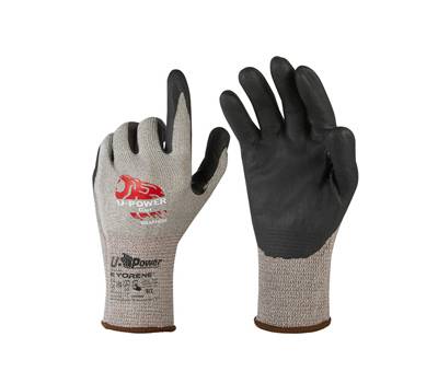 Guanti di protezione CUT - con polsino marrone - taglia 09 - grigio-nero - conf. 12 pezzi - U-power - UG00004-09 - 8033546515839 - DMwebShop