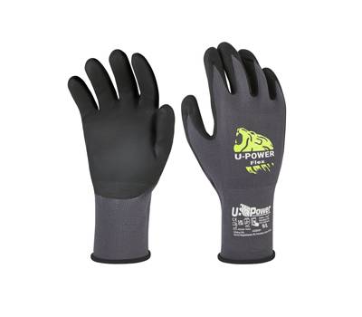 Guanti di protezione FLEX - con polsino nero - taglia 10 - nero-grigio - conf. 12 pezzi - U-power - UG00001-10 - 8033546515693 - DMwebShop