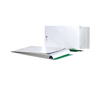 Buste a sacco Securitex con soffietti C4,22,9 x 32,4 x 3,8 cm 130 gr bianco - 27576