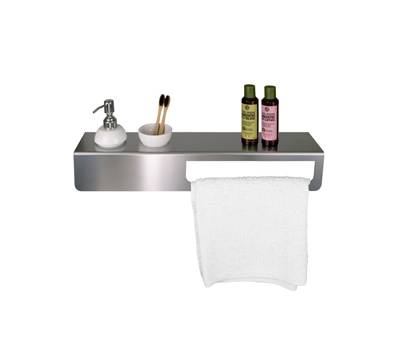 Mensola con portasalviette 57 x 12 x 9 cm acciaio inox satinato - 27990