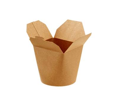 Contenitori rotondi da asporto - 9,8 x 8,5 x 9,2 cm - carta kraft-PE avana - conf. 50 pezzi - Leone - H0710 - 8024112005564 - DMwebShop