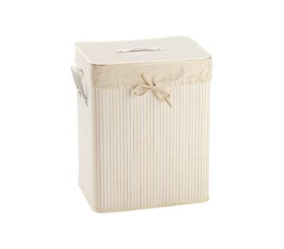 Porta biancheria - 41 x 31 x 50 cm - bambu' - bianco - King Collection - P1120205 - 8023755044565 - DMwebShop