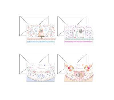 Biglietto auguri portasoldi Matrimonio - 4 soggetti assortiti - conf. 12 pezzi - Kartos - 17987001 - 8009162375560 - DMwebShop