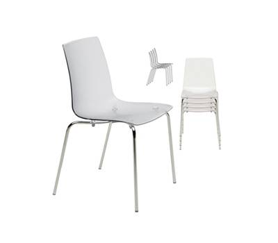 Sedia Aeterna - 48 x 53 x 82 cm - policarbonato - trasparente - conf. 4 pezzi - Grandsoleil - S3348TR - S3348TR - DMwebShop