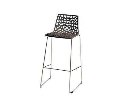 Sgabello Spider Fix - 44 x 53 x 96 cm - policarbonato - moka lucido - conf. 4 pezzi - Grandsoleil - S2801MK - 23PR000349 - DMwebShop