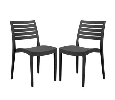Sedia Firenze - 49 x 51 x 80 cm - polipropilene - antracite - conf. 2 pezzi - Grandsoleil - S6227Y - 23PR000352 - DMwebShop