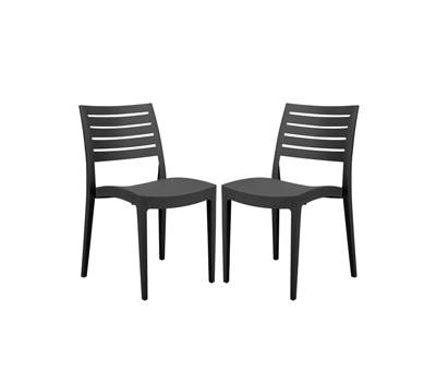 Sedia Firenze - 49 x 51 x 80 cm - polipropilene - antracite - conf. 2 pezzi - Grandsoleil - S6227Y - 23PR000352 - DMwebShop