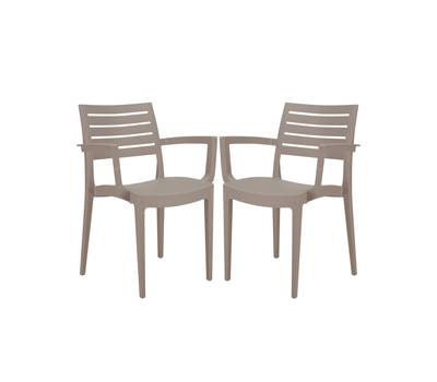 Sedia Firenze - con braccioli - 59 x 51 x 80 cm - polipropilene - juta - conf. 2 pezzi - Grandsoleil - S6637J - 23PR000355 - DMwebShop