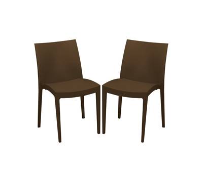 Sedia Venice - 51 x 49 x 80 cm - polipropilene - moka - conf. 2 pezzi - Grandsoleil - S6224MK - S6224MKS2 - DMwebShop