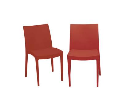 Sedia Venice - 51 x 49 x 80 cm - polipropilene - rosso - conf. 2 pezzi - Grandsoleil - S6224R - DMwebShop