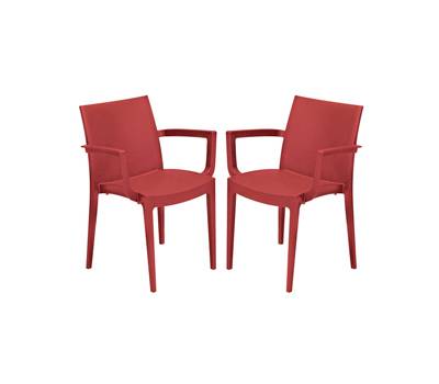 Sedia Venice - con braccioli - 59 x 51 x 80 cm - polipropilene - rosso - conf. 2 pezzi - Grandsoleil - S6624R - S6624RS2 - DMwebShop