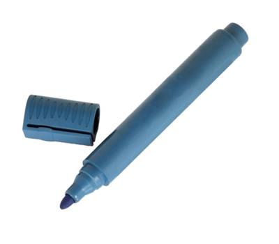 Pennarello detectabile - con cappuccio - indelebile - punta tonda - blu - conf. 10 pezzi - No Brand - 1665-BLU - 5055750466106 - DMwebShop