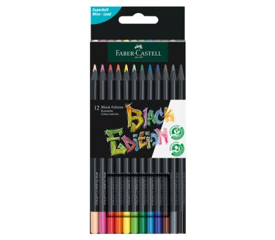 Matite colorate triangolare Black Edition - colori assortiti - conf.12 pezzi - Faber Castell - 116412 - 4005401164128 - DMwebShop