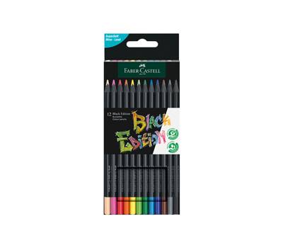 Matite colorate triangolare Black Edition - colori assortiti - conf.12 pezzi - Faber Castell - 116412 - 4005401164128 - DMwebShop